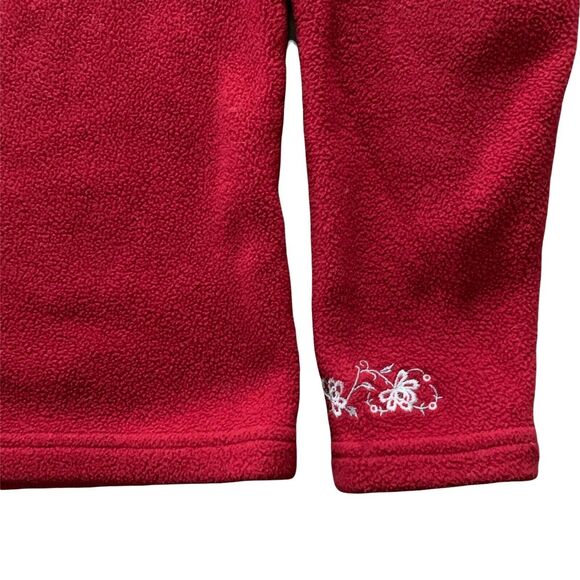 L.L. Bean Women's Vintage Fleece Cardigan Sweater Jacket Red Small Embroidered - Picture 12 of 12